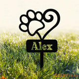 Custom Pet Memorial Steel Garden Stake,Dog Paw Prints Metal Plaque,Personalized Dog Loss Gift,Grave Marker for Loss of