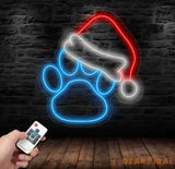 Custom Pet Santa Paws Neon Sign Christmas Led Sign Pet Led Light Merry Christmas Neon Light Christmas Decoration