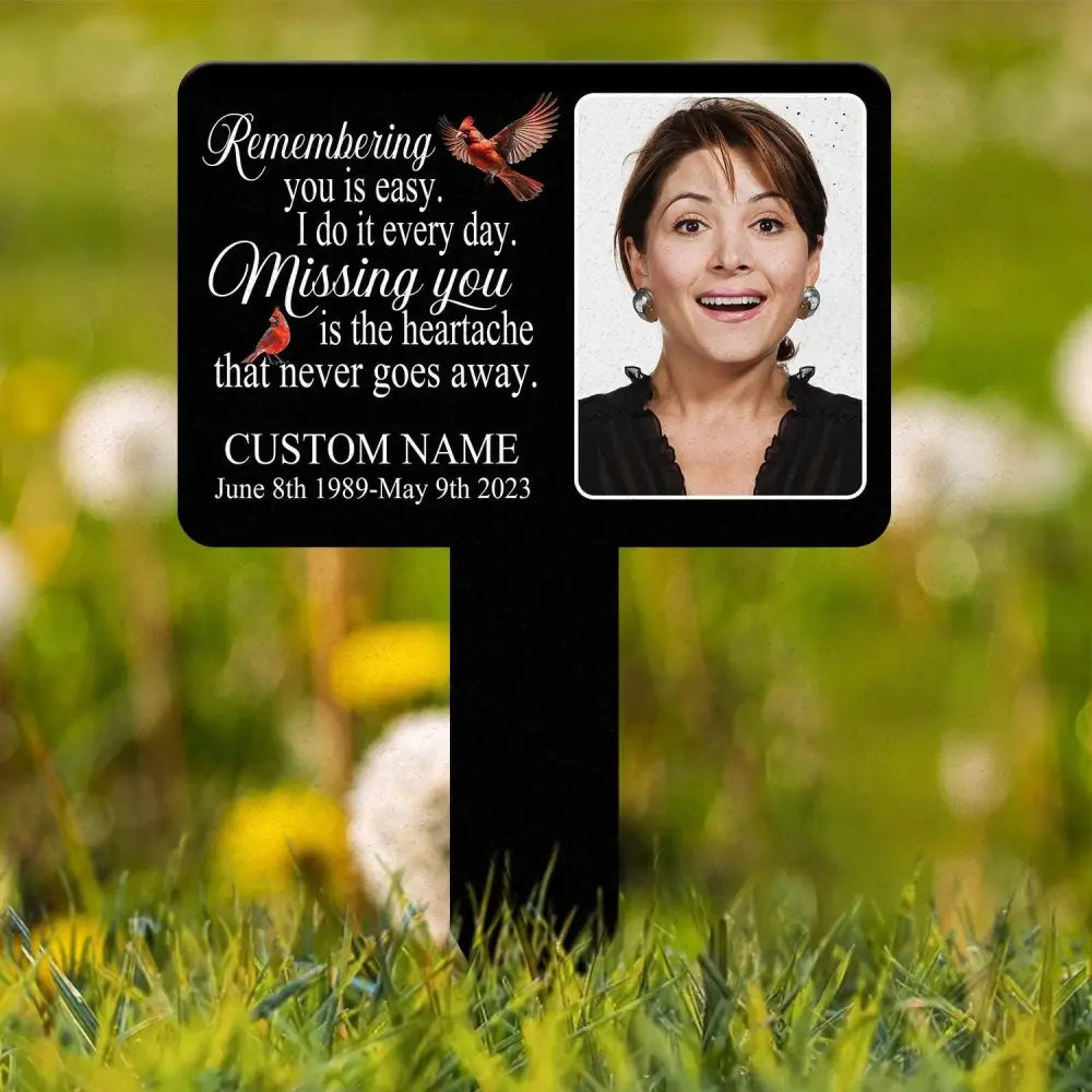 Custom Photo Grave Marker Temporary Grave Marker With Photo Outdoor Memorial Plaque Sympathy Plaque Remembrance Plaque