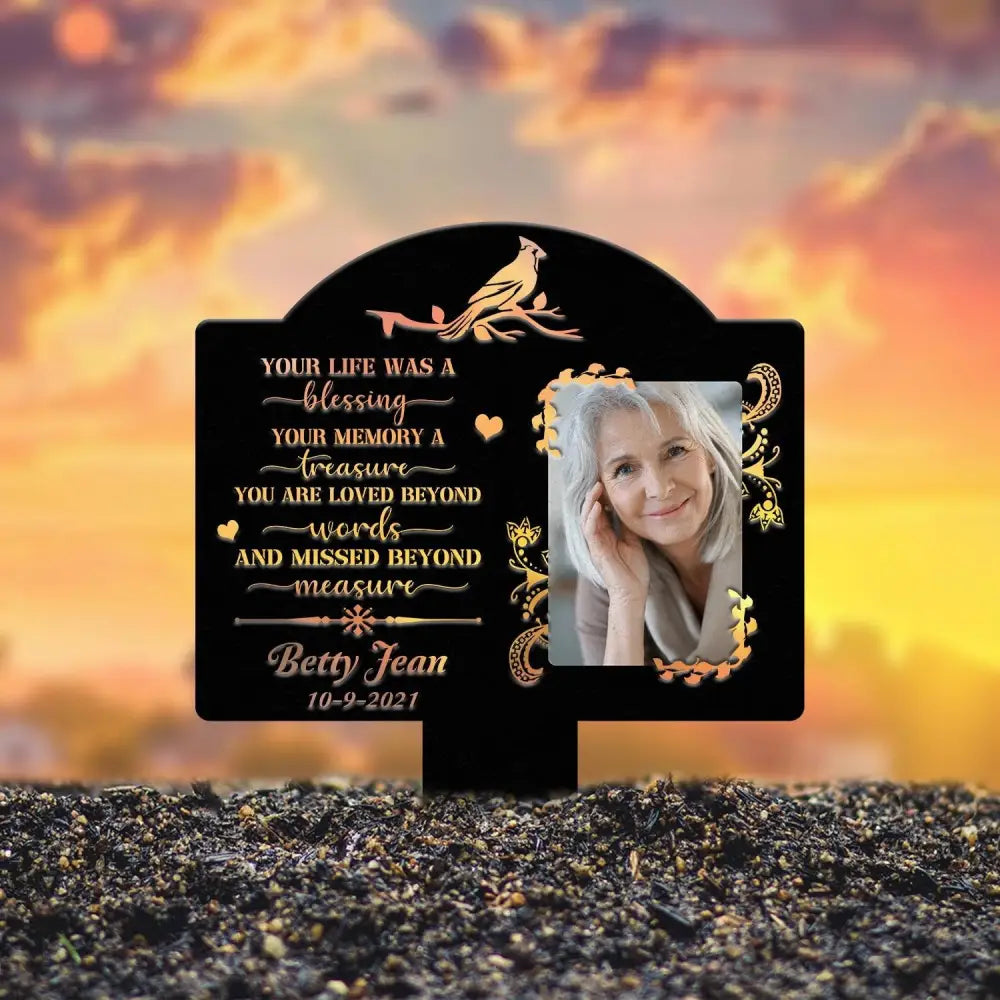 Custom Photo Grave Marker Temporary Grave Marker With Photo Outdoor Memorial Plaque Sympathy Plaque Remembrance Plaque