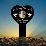 Custom Photo Heart Grave Marker Temporary Grave Marker With Photo Outdoor Memorial Plaque Sympathy Plaque Remembrance