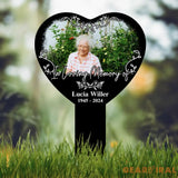 Custom Photo Memorial Heart Stake Temporary Grave Marker With Photo Outdoor Memorial Plaque Sympathy Plaque Remembrance