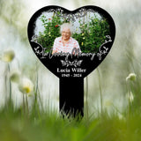 Custom Photo Memorial Heart Stake Temporary Grave Marker With Photo Outdoor Memorial Plaque Sympathy Plaque Remembrance