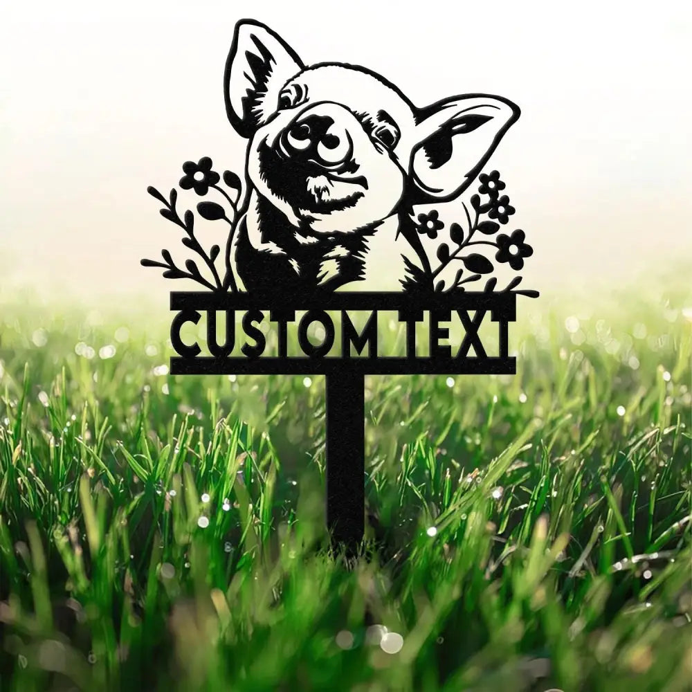 Custom Pig Metal Sign with Stake Personalized Pig Farm Sign,Pig Stake Sign Metal Pig Farmhouse Decor Farmer Gift Farm