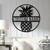 Custom Pineapple Metal Welcome Sign with Led Lights- Personalized Door Hanger - Home and Backyard Decor - Perfect