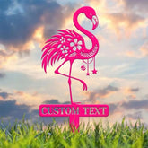 Custom Pink Flamingo Yard Stake Personalized Flamingo Metal Sign Pool Sign Flamingo Decor Garden Decor Beach House