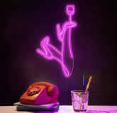 Custom Pink Neon Woman with Wine Glass Sign - LED Neon Wall Art for Bar Decor - Modern Lighting for Home Lounge or
