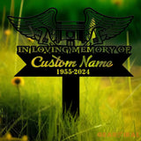 Custom Piston with Angel Wings Memorial Plaque Stake Personalized Mechanic Engineer Tools Memorial Stake Sympathy Sign