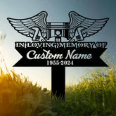 Custom Piston with Angel Wings Memorial Plaque Stake Personalized Mechanic Engineer Tools Memorial Stake Sympathy Sign