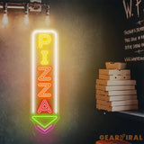 Custom Pizza Neon Sign LED Pizza Shop Decor Vertical Pizza LED Light for Restaurant Pizzeria Wall Art Foodie Neon Sign