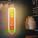Custom Pizza Neon Sign LED Pizza Shop Decor Vertical Pizza LED Light for Restaurant Pizzeria Wall Art Foodie Neon Sign