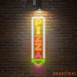 Custom Pizza Neon Sign LED Pizza Shop Decor Vertical Pizza LED Light for Restaurant Pizzeria Wall Art Foodie Neon Sign