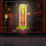 Custom Pizza Neon Sign LED Pizza Shop Decor Vertical Pizza LED Light for Restaurant Pizzeria Wall Art Foodie Neon Sign
