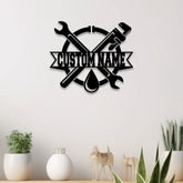 Custom Plumbing Metal Sign LED Light Personalized Plumber Monogram Metal Sign Plumber Gifts Plumber Name Sign Repair