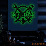 Custom Plumbing Metal Sign LED Light Personalized Plumber Monogram Metal Sign Plumber Gifts Plumber Name Sign Repair