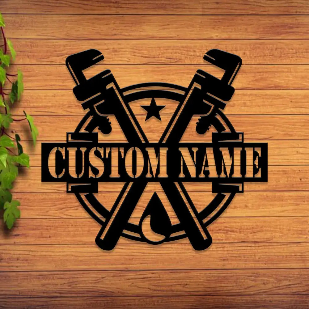 Custom Plumbing Metal Sign LED Light Personalized Plumber Monogram Metal Sign Plumber Gifts Plumber Name Sign Repair