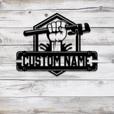 Custom Plumbing Metal Sign LED Light Personalized Plumber Monogram Metal Sign Plumber Gifts Plumber Name Sign Repair