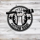 Custom Plumbing Metal Sign LED Light Personalized Plumber Monogram Metal Sign Plumber Gifts Plumber Name Sign Repair