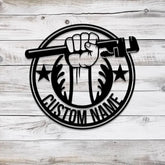 Custom Plumbing Metal Sign LED Light Personalized Plumber Monogram Metal Sign Plumber Gifts Plumber Name Sign Repair