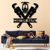 Custom Plumbing Metal Wall Art with LED Light Personalized Plumber Name Sign Home Decor for Repair Services Christmas
