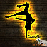 Custom Pole Dance Wall Art with LED Lights - Pole Dance Decor - Pole Dancer Metal Sign - Dancing Room Decor | GearViral