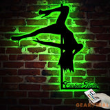 Custom Pole Dance Wall Art with LED Lights - Pole Dance Decor - Pole Dancer Metal Sign - Dancing Room Decor | GearViral