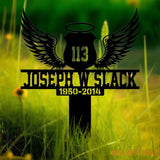 Custom Police Officer Memorial Plaque Stake oliceman Sympathy Grave Marker Police Badge with Wings Police Grave Stake