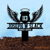 Custom Police Officer Memorial Plaque Stake oliceman Sympathy Grave Marker Police Badge with Wings Police Grave Stake