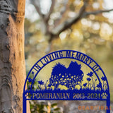 Custom Pomeranian Memorial Metal Stake - Personalized Pet Grave Marker Remembrance Sign Sympathy Gift Pomeranian Loss