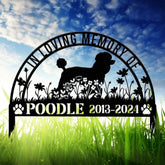Custom Poodle Memorial Metal Stake - Personalized Pet Grave Marker Remembrance Sign Sympathy Gift Poodle Loss Decor