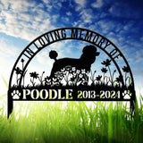 Custom Poodle Memorial Metal Stake - Personalized Pet Grave Marker Remembrance Sign Sympathy Gift Poodle Loss Decor