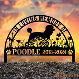 Custom Poodle Memorial Metal Stake - Personalized Pet Grave Marker Remembrance Sign Sympathy Gift Poodle Loss Decor