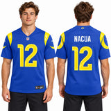 Custom Puka Nacua Los Angeles Rams Fan Inspired Game Player Jersey - White