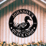 Custom Quack House Sign Personalized Duck Farm Metal Sign Farmhouse Decor Duck Hutch Coop Sign,Quack Shack Cabin Decor