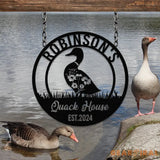 Custom Quack House Sign Personalized Floral Duck Metal Sign Farmhouse Decor Duck Hutch Coop Sign,Quack Shack Cabin