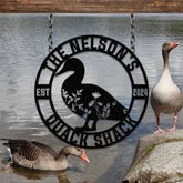 Custom Quack House Sign Personalized Floral Duck Metal Sign Farmhouse Decor Duck Hutch Coop Sign,Quack Shack Cabin