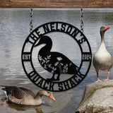 Custom Quack House Sign Personalized Floral Duck Metal Sign Farmhouse Decor Duck Hutch Coop Sign,Quack Shack Cabin
