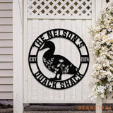 Custom Quack House Sign Personalized Floral Duck Metal Sign Farmhouse Decor Duck Hutch Coop Sign,Quack Shack Cabin