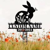Custom Rabbit Memorial Metal Stake Rabbit Loss Bunny Loss Sign Sympathy Sign In Loving Memorial Pet Grave Markers