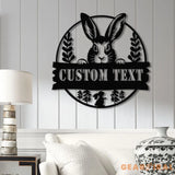 Custom Rabbit Metal Sign with Led Lights Rabbit Lovers Gift Farm Animals Wall Decor Wall Hanging Metal Rabbit Sign Gift