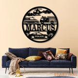 Custom Rescue Vehicles Name Sign Personalized Children’s Metal Name Sign Metal Vehicle Themed Wall Art Kid’s Nursery