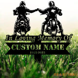 Custom Rider Memorial Metal Stake Biker Memorial Stake Biker Fist Bump Metal Sign Biker Name Sign Loss of Loved One