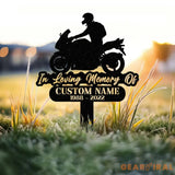 Custom Rider Memorial Metal Stake Biker Memorial Stake Motorcycle with Wings Metal Sign Biker Name Sign Loss of Loved