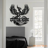 Custom Rising Phoenix Metal Sign With Led Lights Personalized Metal Wall Decor Phoenix Metal Sign Metal Wall Hangings