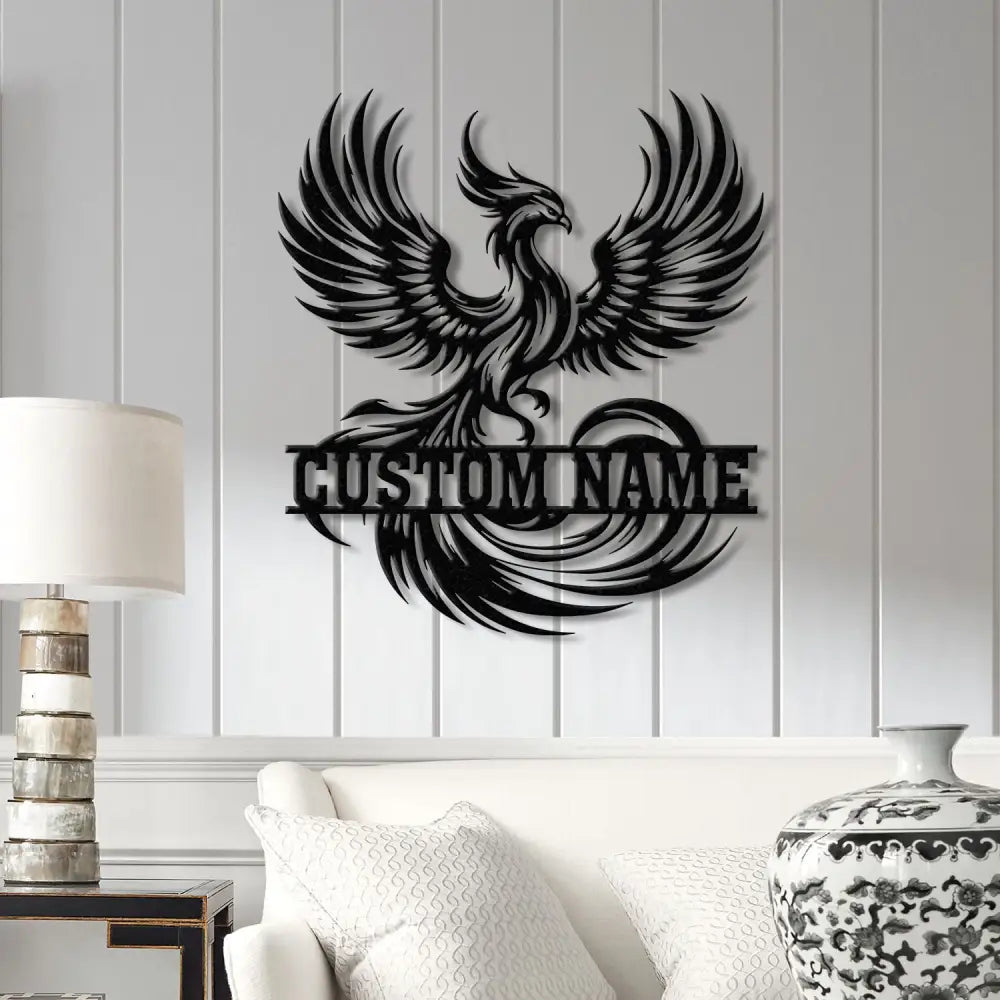 Custom Rising Phoenix Metal Sign With Led Lights Personalized Metal Wall Decor Phoenix Metal Sign Metal Wall Hangings