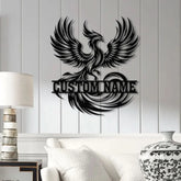 Custom Rising Phoenix Metal Sign With Led Lights Personalized Metal Wall Decor Phoenix Metal Sign Metal Wall Hangings