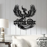 Custom Rising Phoenix Metal Sign With Led Lights Personalized Metal Wall Decor Phoenix Metal Sign Metal Wall Hangings
