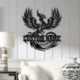 Custom Rising Phoenix Metal Sign With Led Lights Personalized Metal Wall Decor Phoenix Metal Sign Metal Wall Hangings