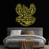 Custom Rising Phoenix Metal Sign With Led Lights Personalized Metal Wall Decor Phoenix Metal Sign Metal Wall Hangings