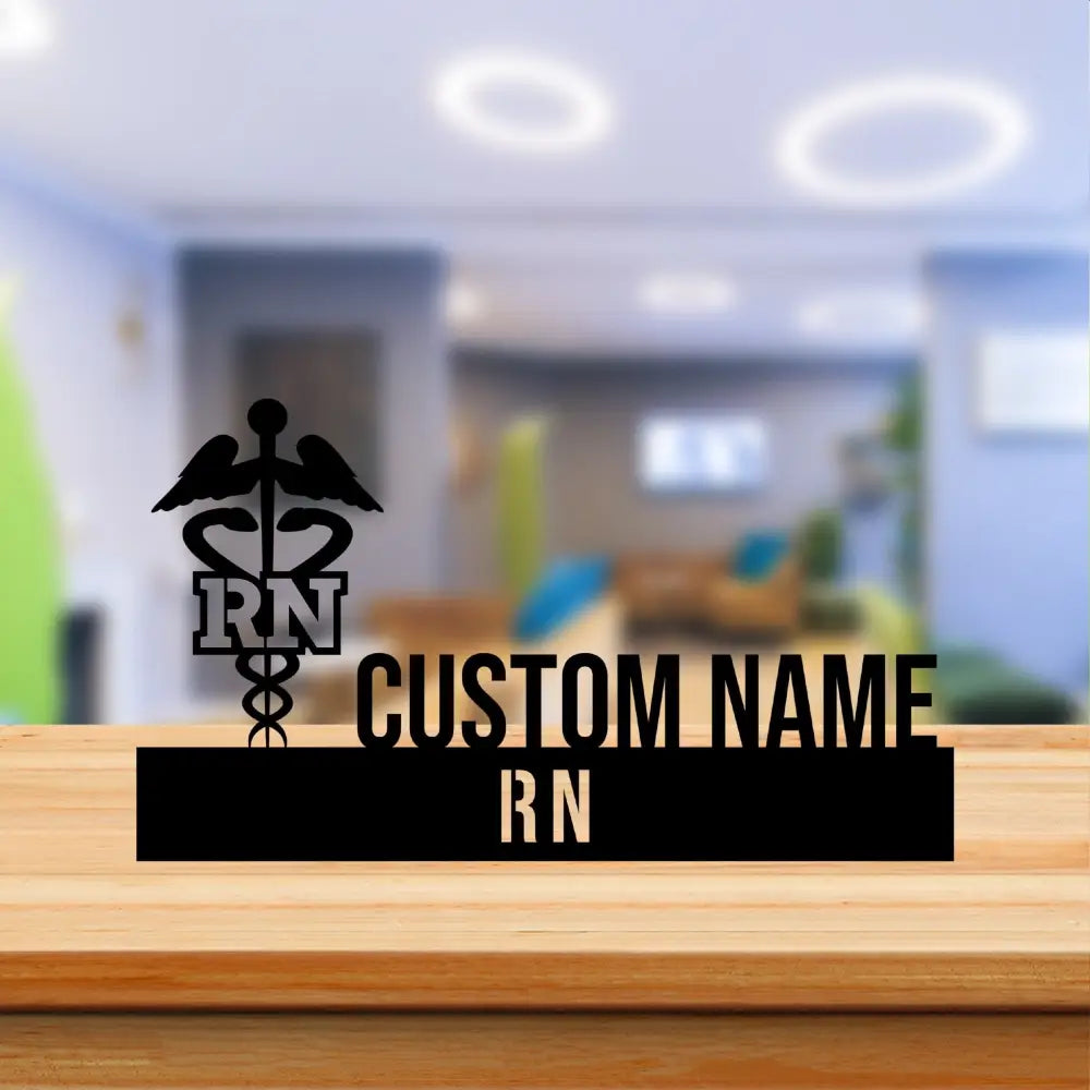 Custom RN Doctor Desk Name Plate - RN Doctor Metal Nameplate For Desk - Desk Nameplate - RN Doctor Office Decor